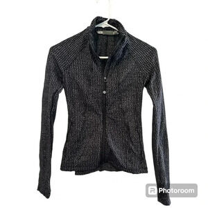 Athleta Black Heartbeat Hope Fitted Workout Jacket // Size XXS